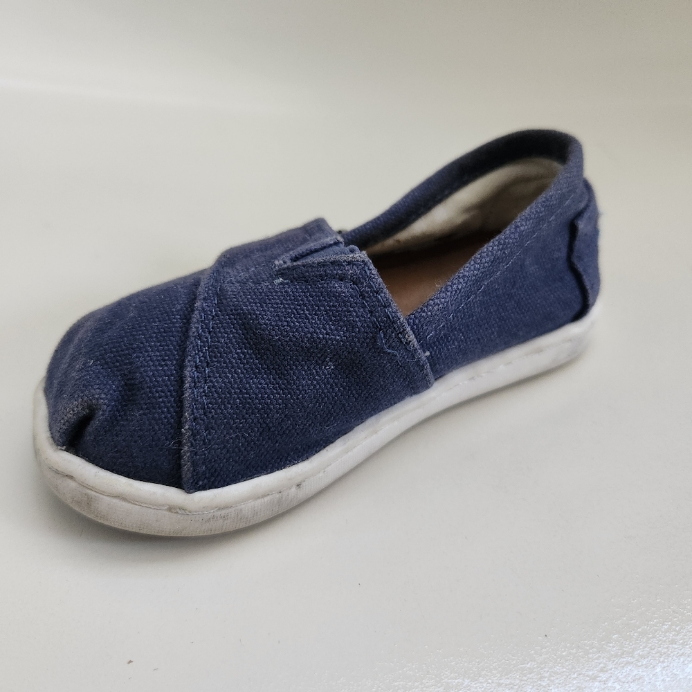 Toms Tiny Alpargata Navy canvas toddler size 5 - Picture 4 of 9